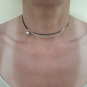 Dainty necklace with silver ball